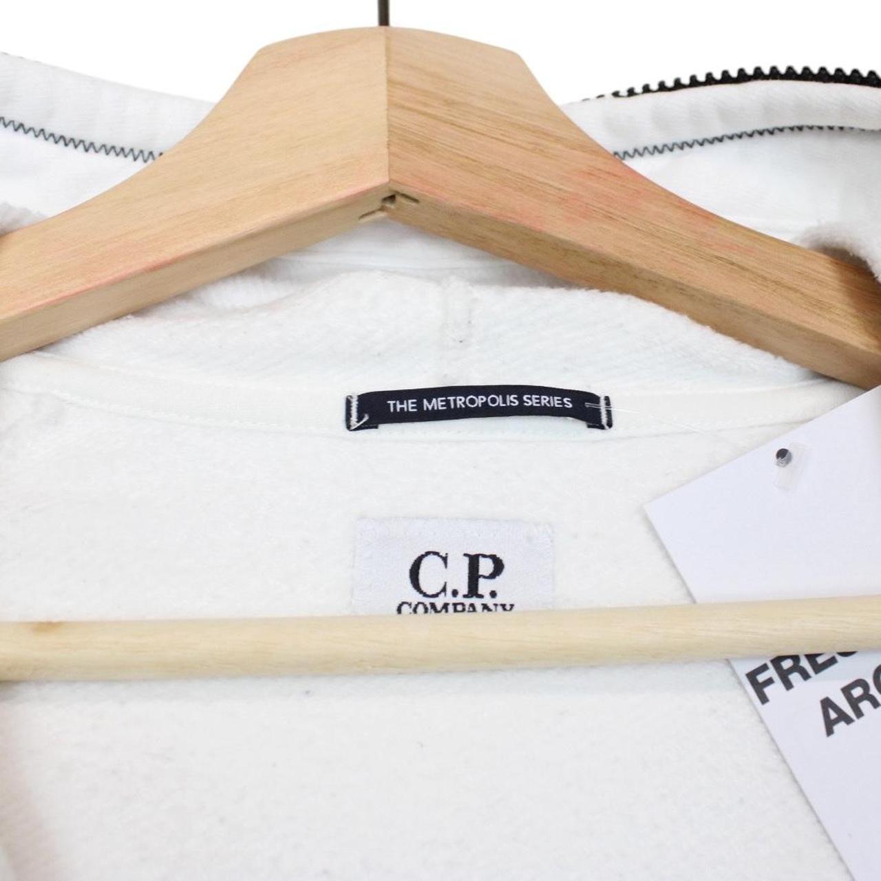 CP Company Metropolis White 1/4 Zip Cotton Hoodie Jumper