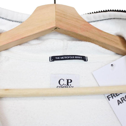 CP Company Metropolis White 1/4 Zip Cotton Hoodie Jumper