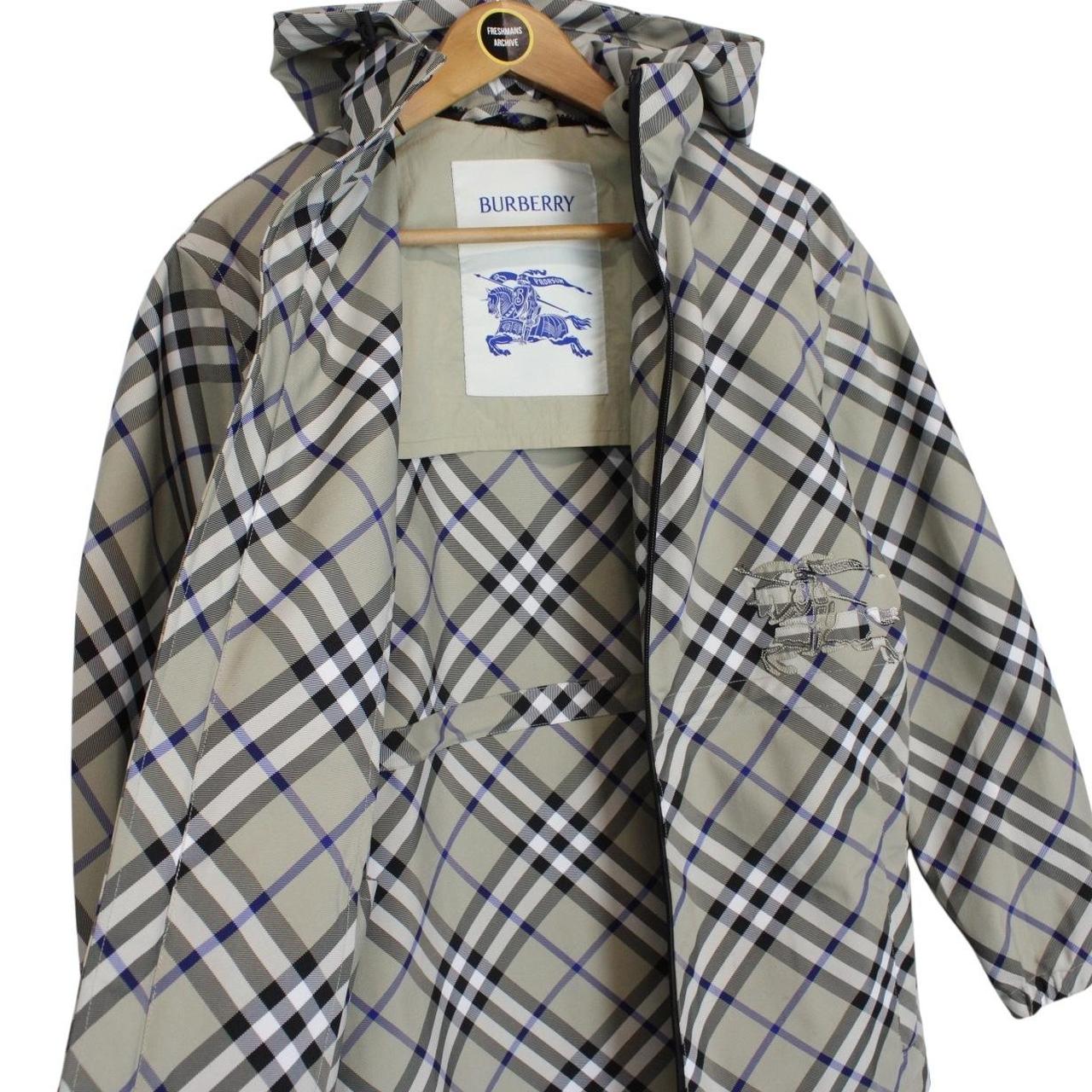 Burberry Grey Full Zip Nova Check Hooded Jacket