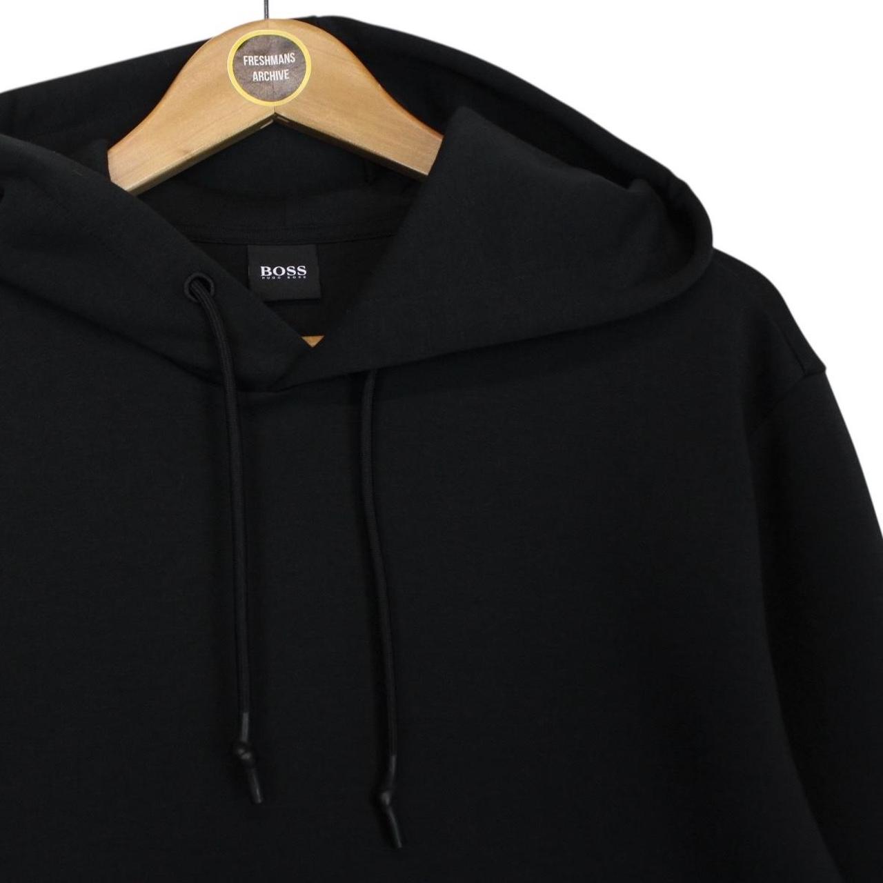 Hugo Boss Black and Gold Logo Embroidered Cotton Hoodie Jumper