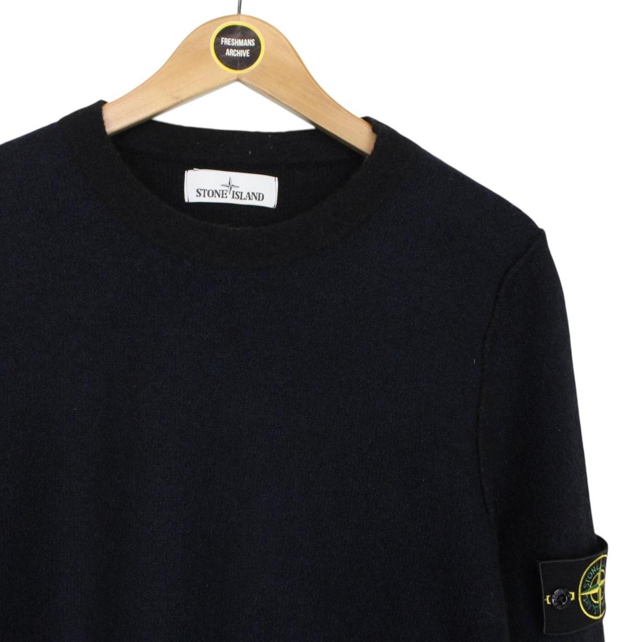 Stone Island AW 2017 Navy Blue and Black Alpaca Wool Knit Blend Jumper