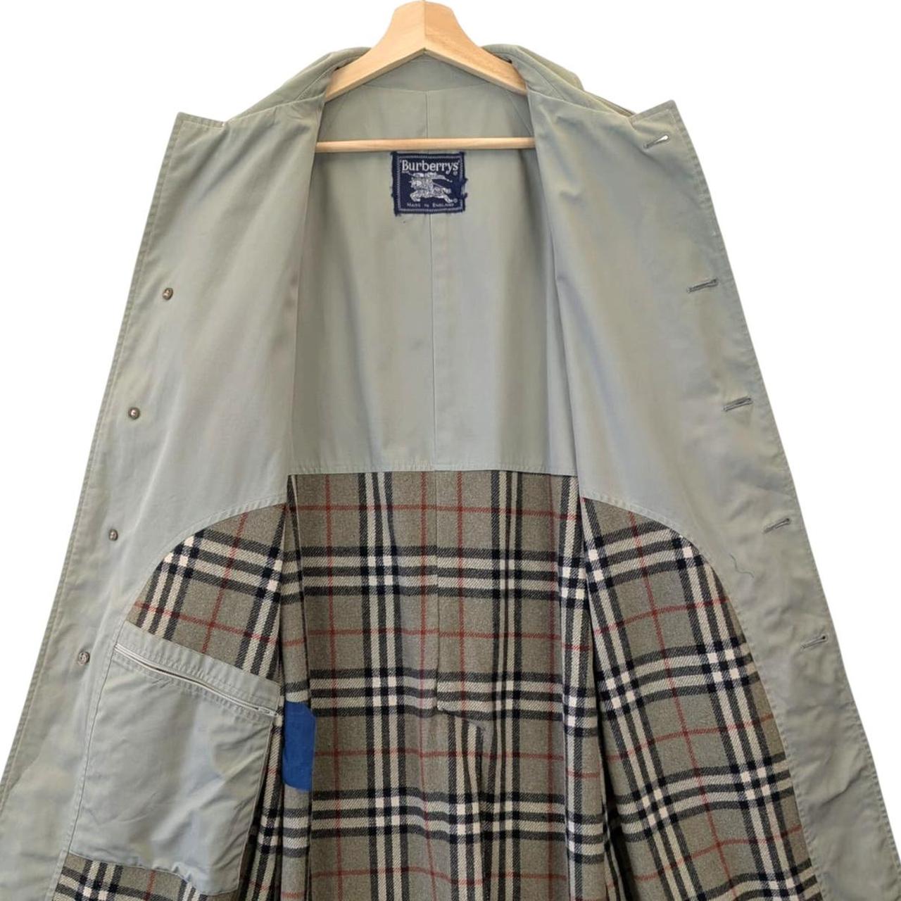 Vintage 90s Burberry Grey Belted Single Breasted Trench Coat