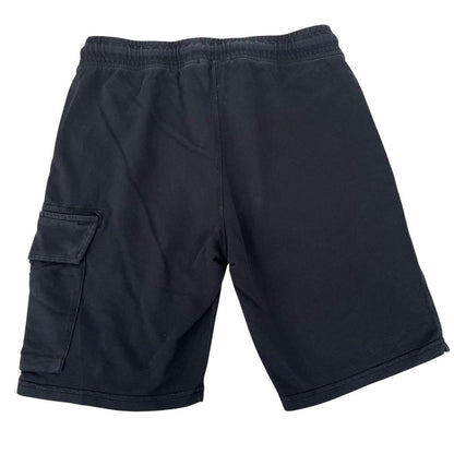 CP Company Navy Blue Cotton Micro Lens Fleece Jogger Shorts