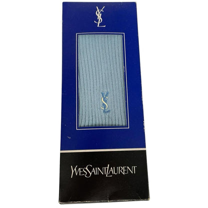 Yves Saint Laurent blue socks with embroidered logo, brand new with tags.