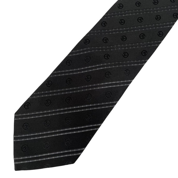 Giorgio Armani Black Striped Silk Tie