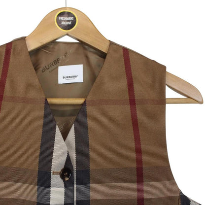 Burberry Birch Brown Nova Check Cropped Waistcoat