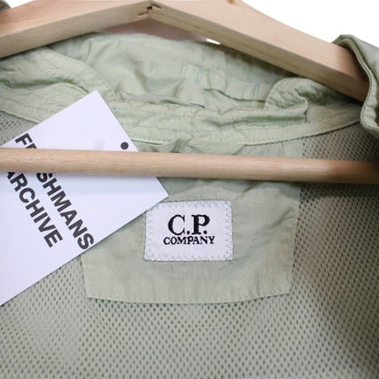 CP Company Pale Green Full Zip Chrome Nylon Garment Dyed Goggle Jacket