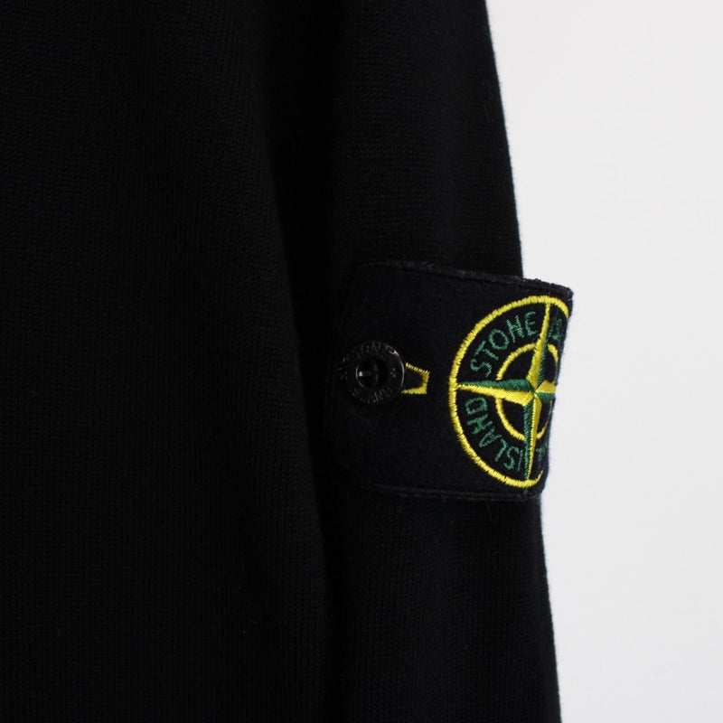Stone Island SS 2021 Black Cotton Knit Sweatshirt Jumper