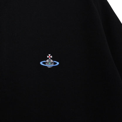Vivienne Westwood Black Striped Collar Short Sleeve Orb Polo Shirt