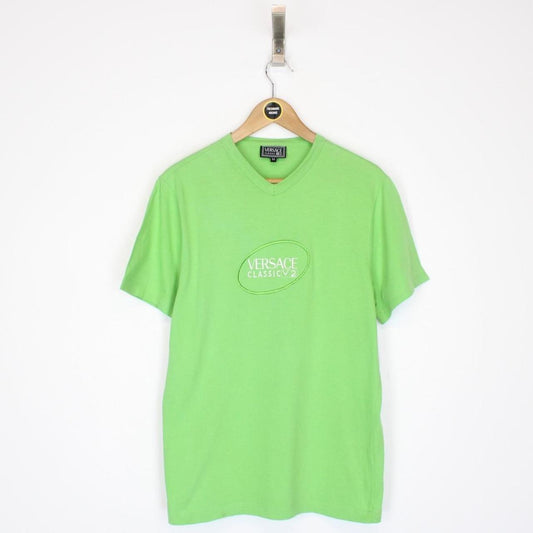 Vintage 90s Versace Classic Green Short Sleeve Cotton T-Shirt