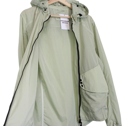 CP Company Pale Green Full Zip Chrome Nylon Garment Dyed Goggle Jacket
