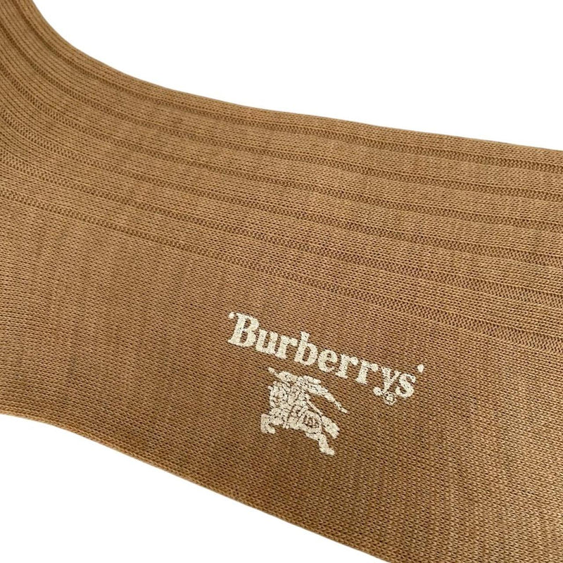 Vintage 90s Burberry Deadstock Tan Brown Long Wool Socks