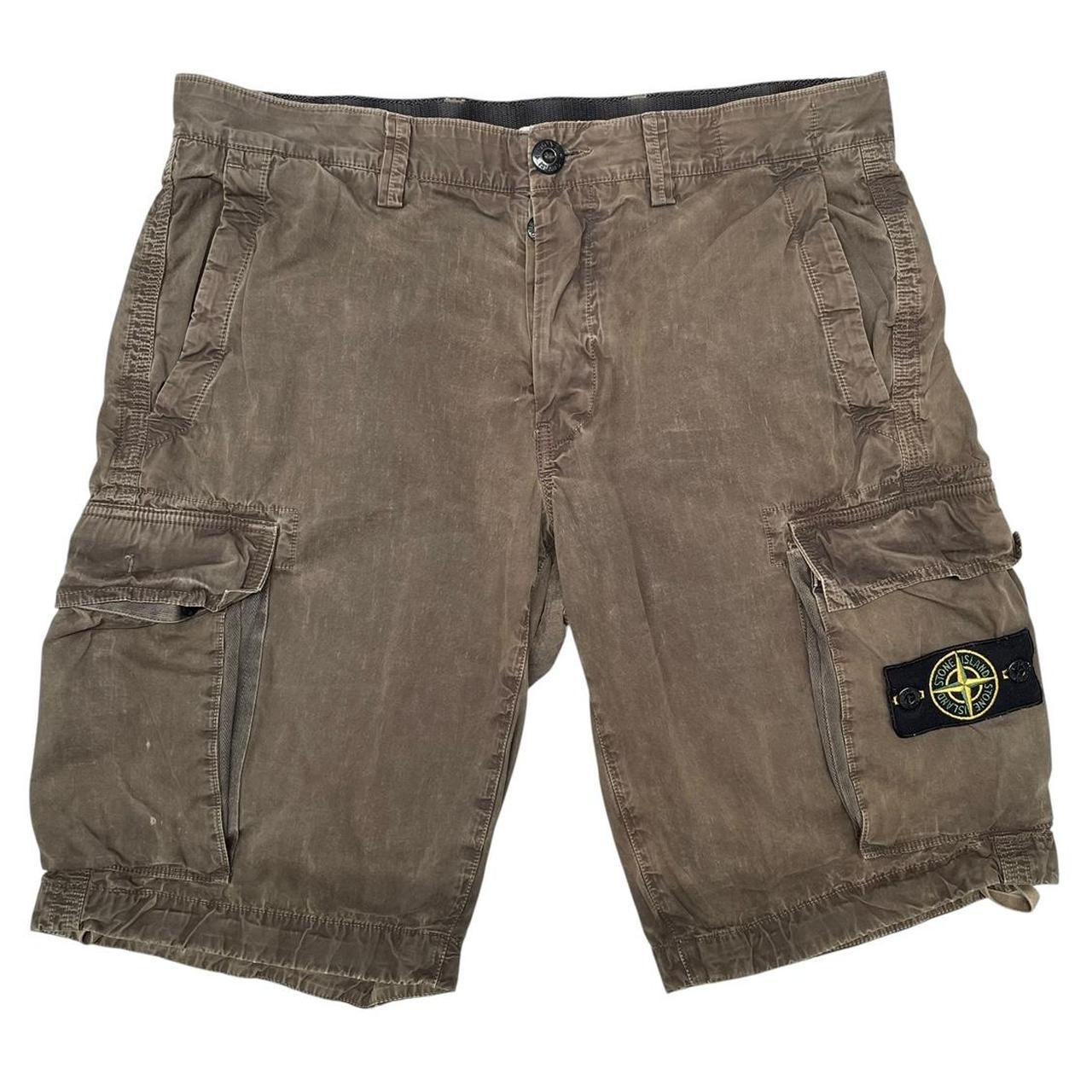 Stone Island SS 2012 Khaki Green Bermuda Cotton Cargo Shorts