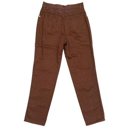 Vintage 90s Fendi Brown Zucca Monogram High Waisted Trousers