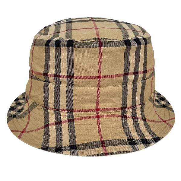Vintage 00s Burberry Tan and Beige Nova Check Reversible Bucket Hat