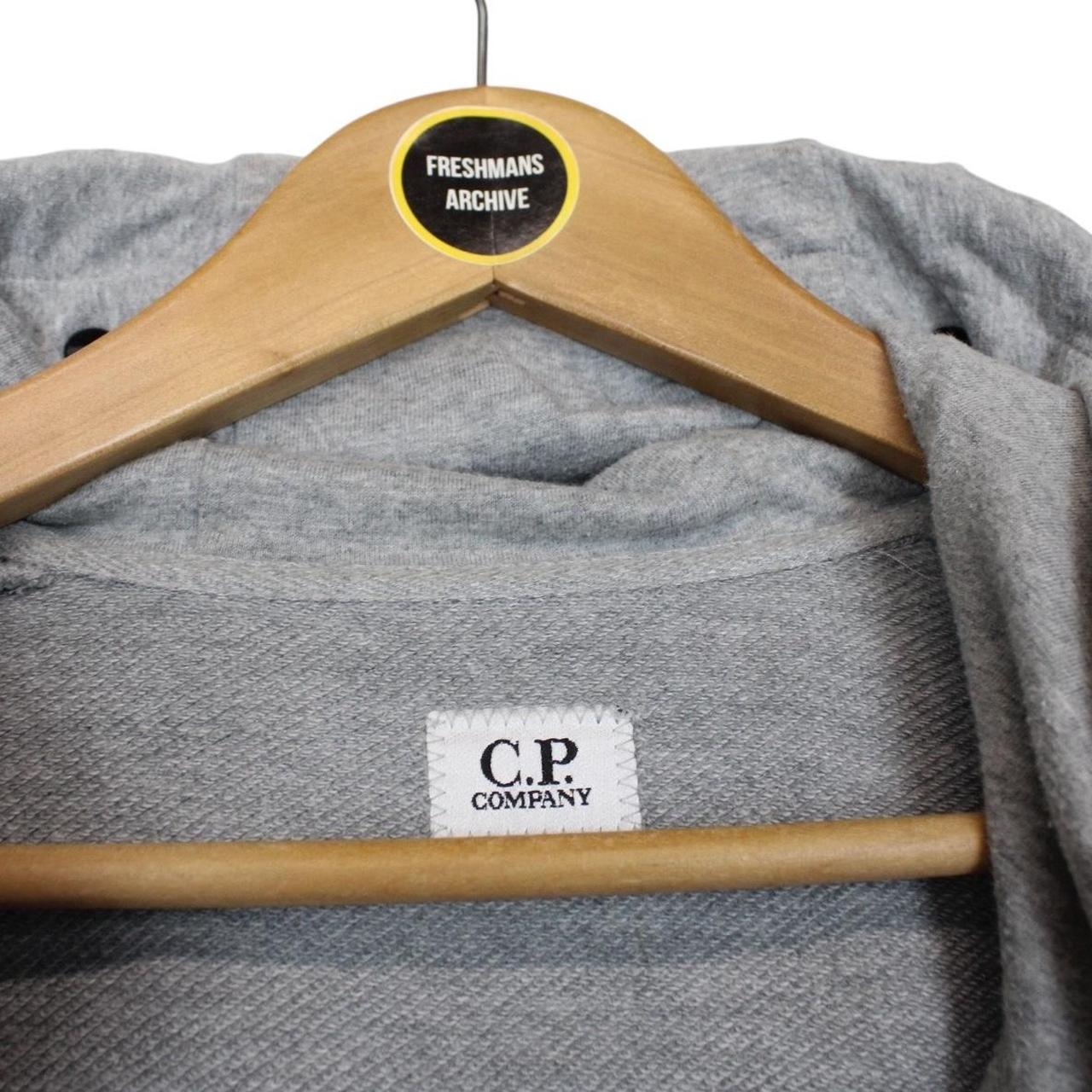 CP Company Grey Cotton Full Zip Goggle Hoodie Jumper