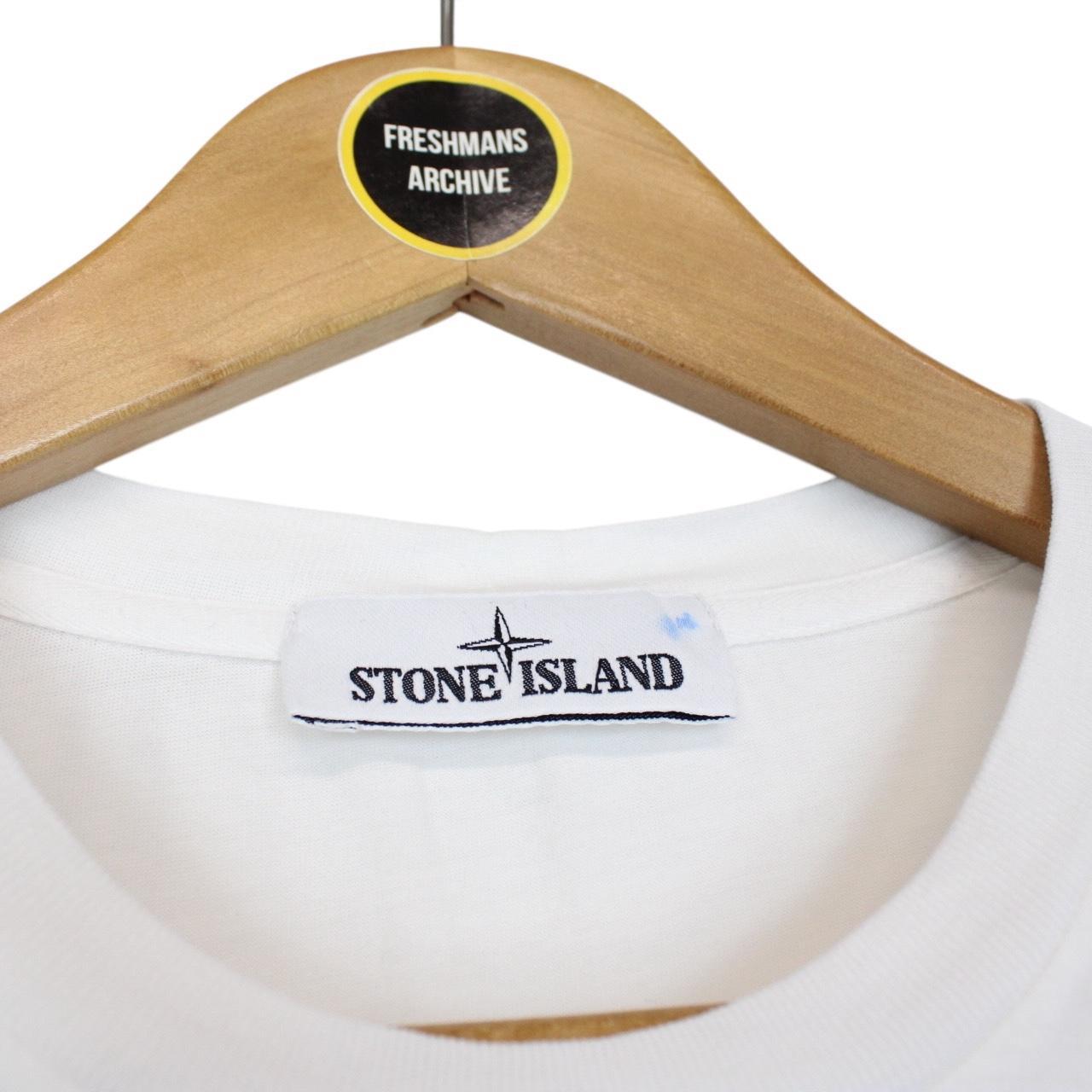 Stone Island AW 2021 White Long Sleeve Compass T-Shirt