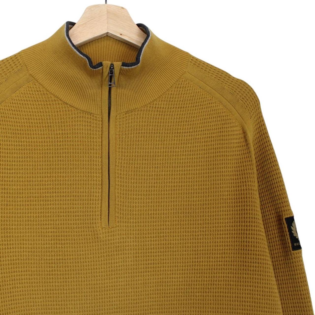 Belstaff Cole Glaze Yellow 1/4 Zip Cotton Knit Jumper