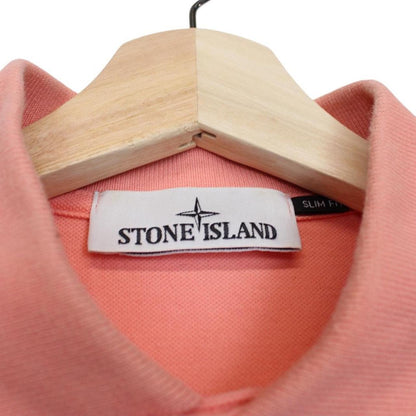 Stone Island AW 2022 Peach Orange Short Sleeve Compass Cotton Polo Shirt