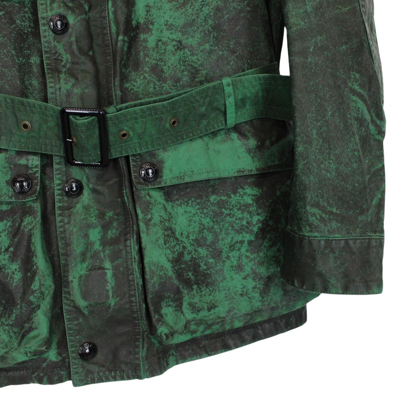 Belstaff Sammy Miller Trialmaster Green Belted Cotton Wax Jacket