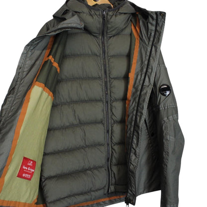 CP Company Khaki Green Goretex Infinium G-Type Hooded Down Lens Jacket