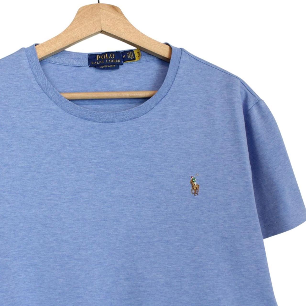 Polo Ralph Lauren blue short sleeve cotton t-shirt with pocket and embroidered logo.