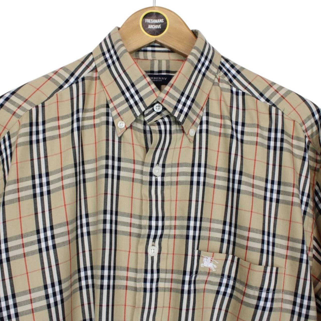 Vintage Burberry London Beige Nova Check Long Sleeve Shirt