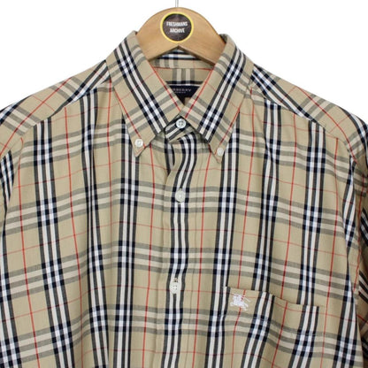 Vintage Burberry London Beige Nova Check Long Sleeve Shirt