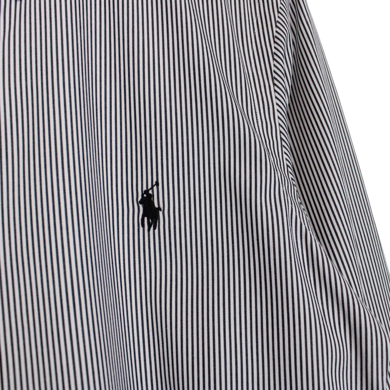 Polo Ralph Lauren Black and White Striped Long Sleeve Cotton Shirt