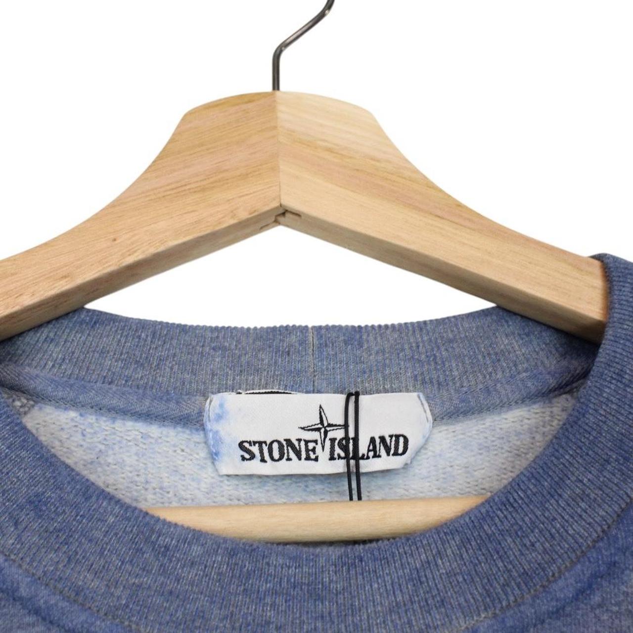 Stone Island AW 2020 Blue Dust Treatment Crew Neck Sweatshirt Jumper
