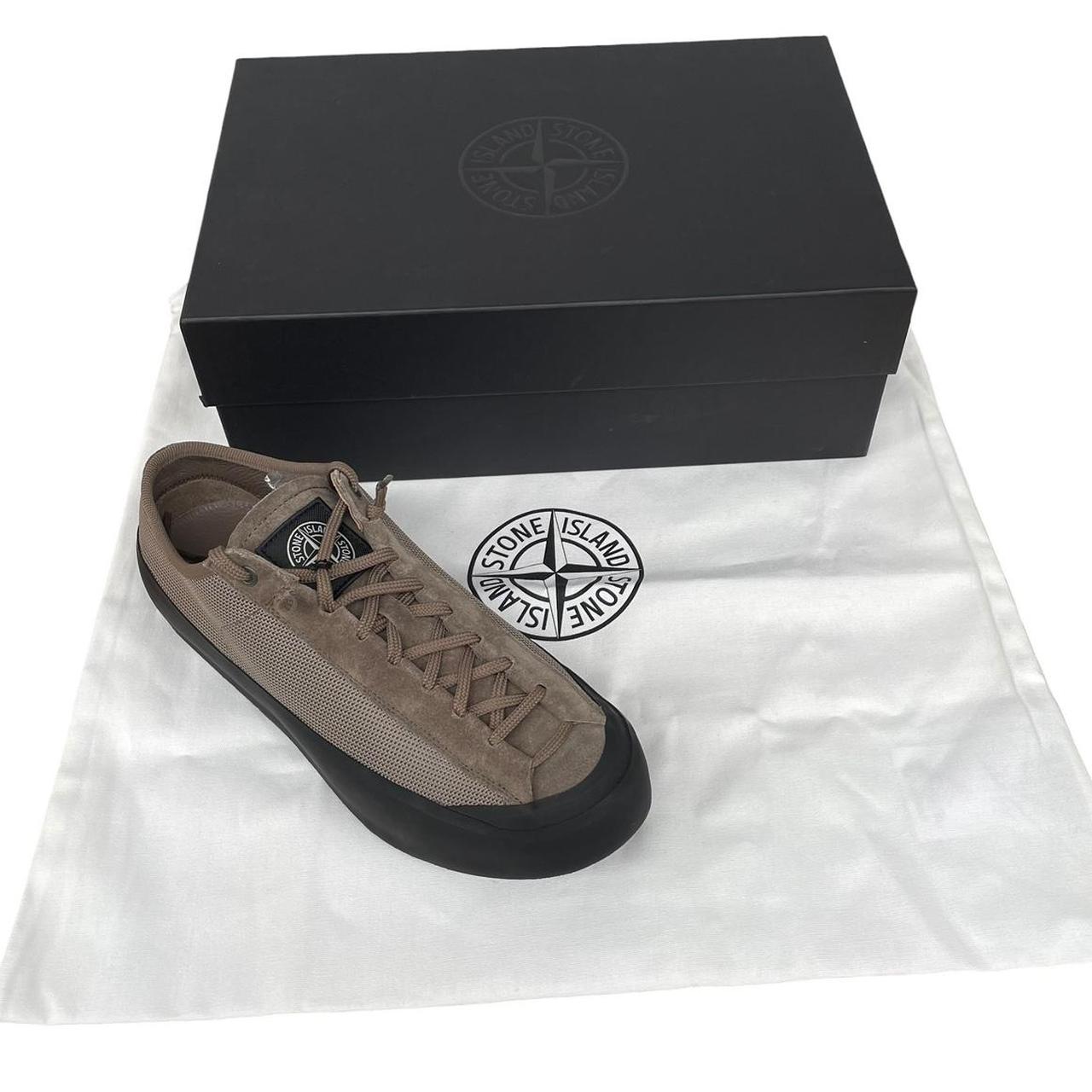Stone Island Ash Brown Logo Patch Low-top Trainers