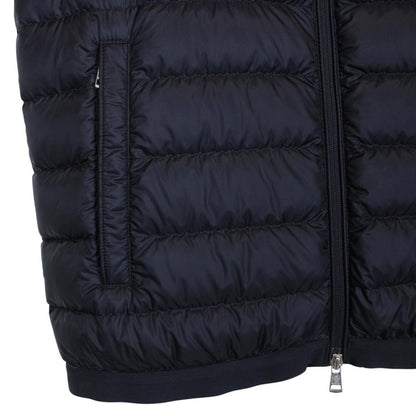 Moncler Laruns Navy Blue and White Hooded Down Gilet / Bodywarmer