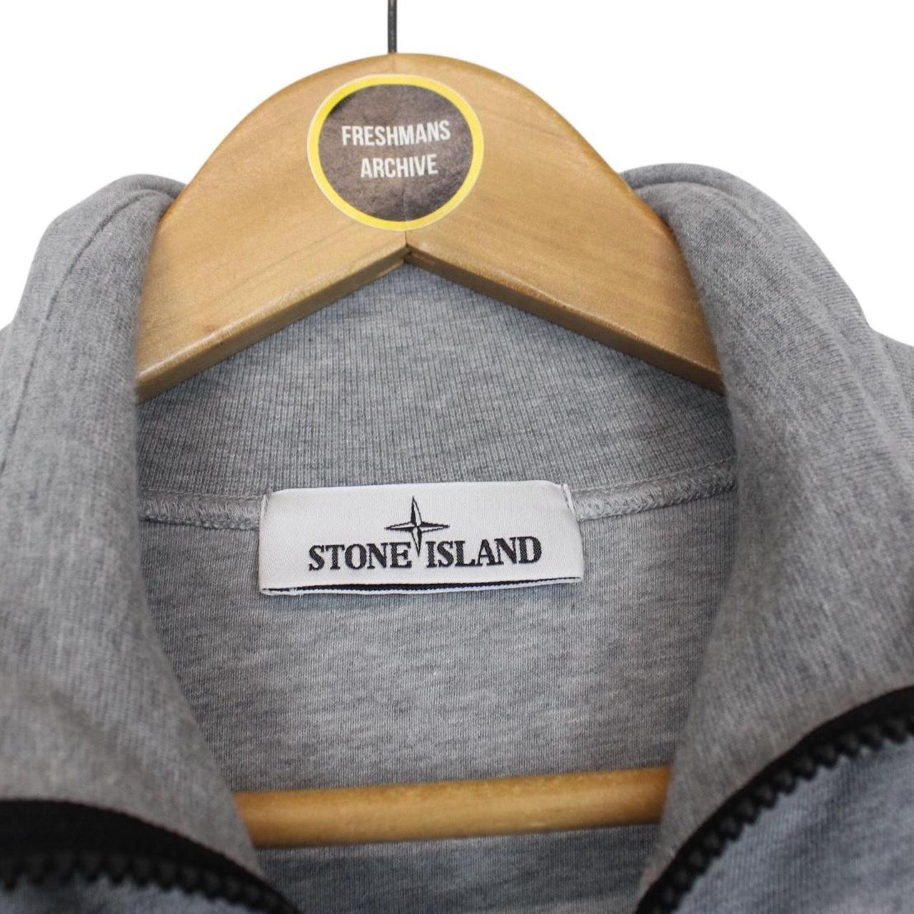Stone Island SS 2022 Grey Cotton 1/4 Zip Sweatshirt Jumper