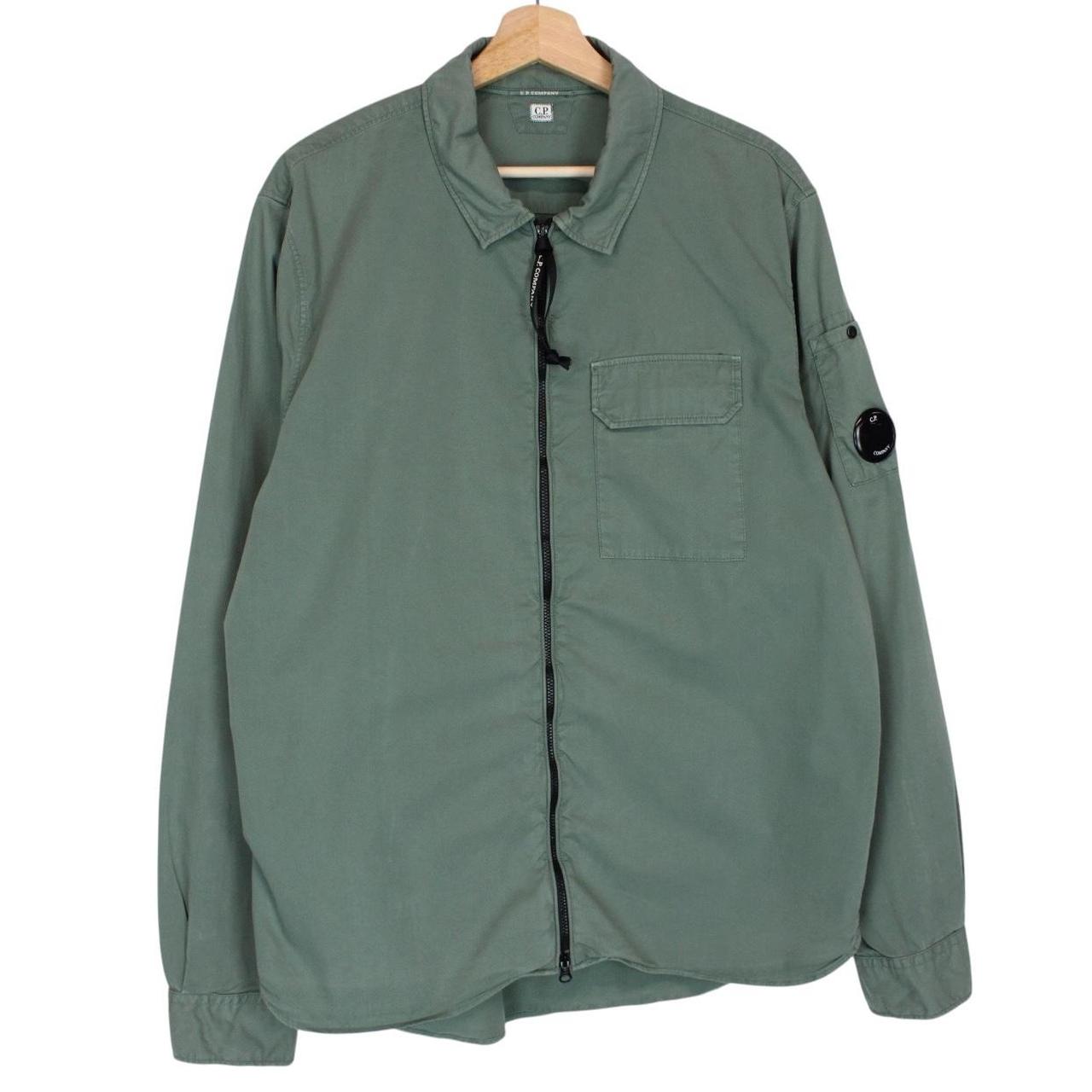 CP Company Green Full Zip Cotton Lens Overshirt Jacket