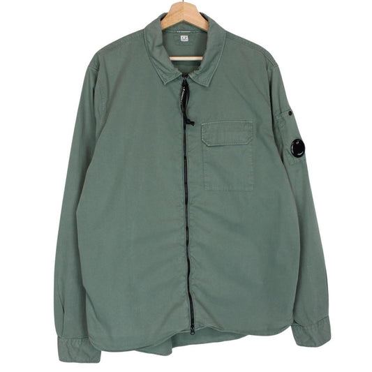 CP Company Green Full Zip Cotton Lens Overshirt Jacket