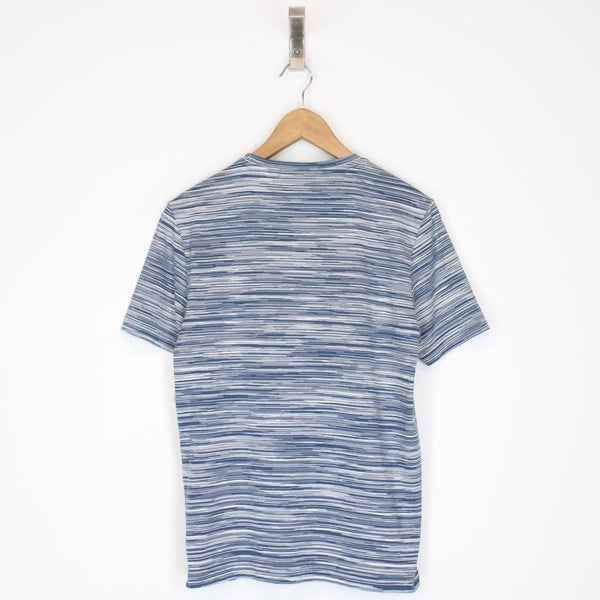 Missoni Blue and White Striped Short Sleeve Cotton T-Shirt