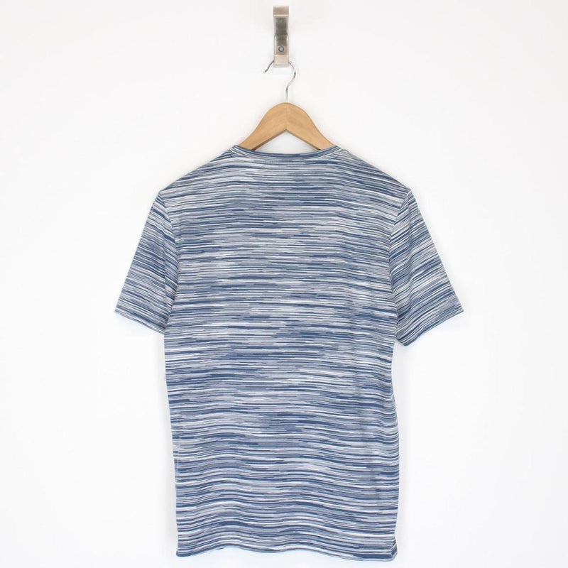 Missoni Blue and White Striped Short Sleeve Cotton T-Shirt