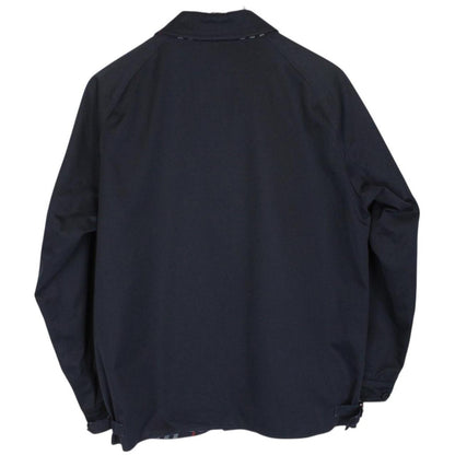 Vintage 90s Burberry Navy Blue Nova Check Full Zip Harrington Jacket