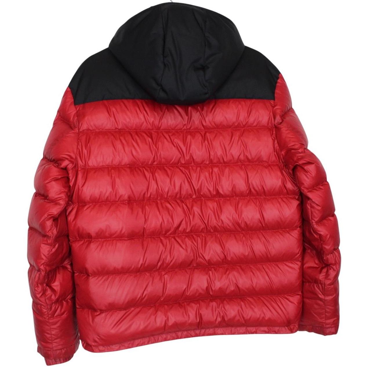 Prada Nylon Red and Black Full Zip Down Puffer Jacket