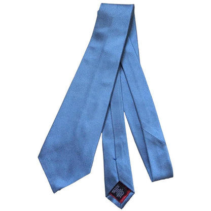 Paul Smith blue silk tie with signature logo and smooth finish.