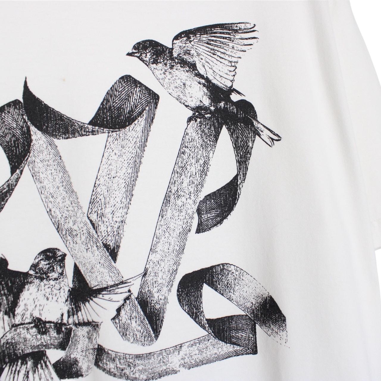 Louis Vuitton LV White Birds Print Short Sleeve Cotton T-Shirt