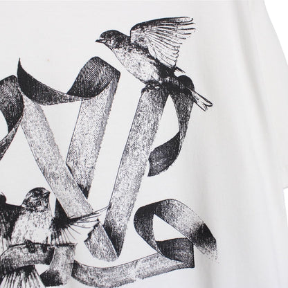Louis Vuitton LV White Birds Print Short Sleeve Cotton T-Shirt