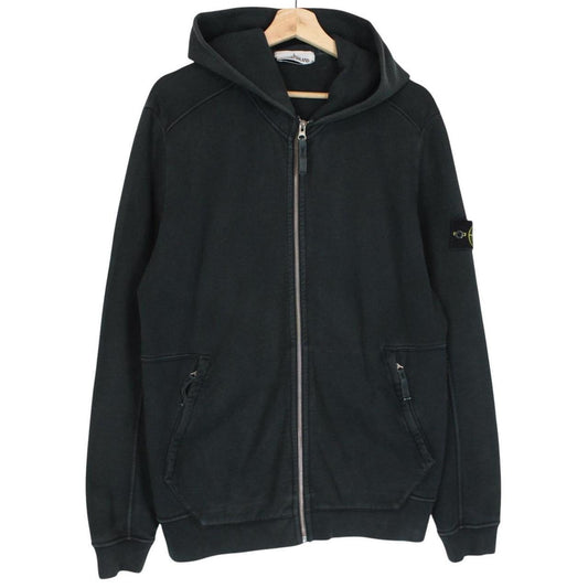Stone Island SS 2016 Black Cotton Full Zip Hoodie Jumper