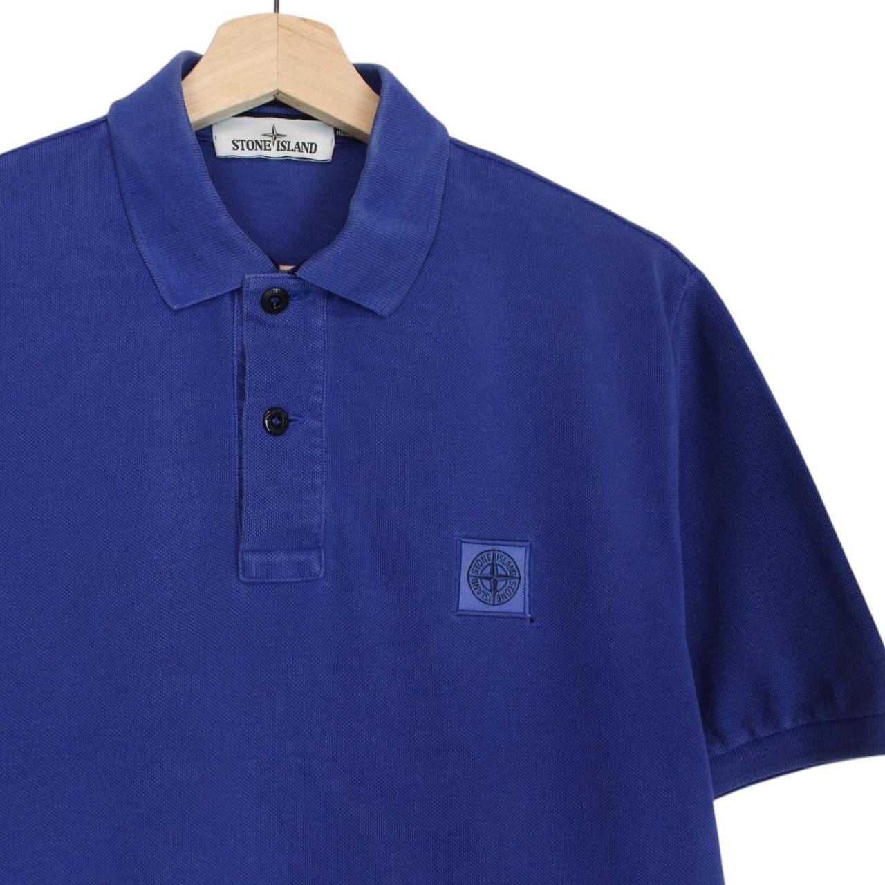 Stone Island SS 2015 Blue Short Sleeve Compass Cotton Polo Shirt