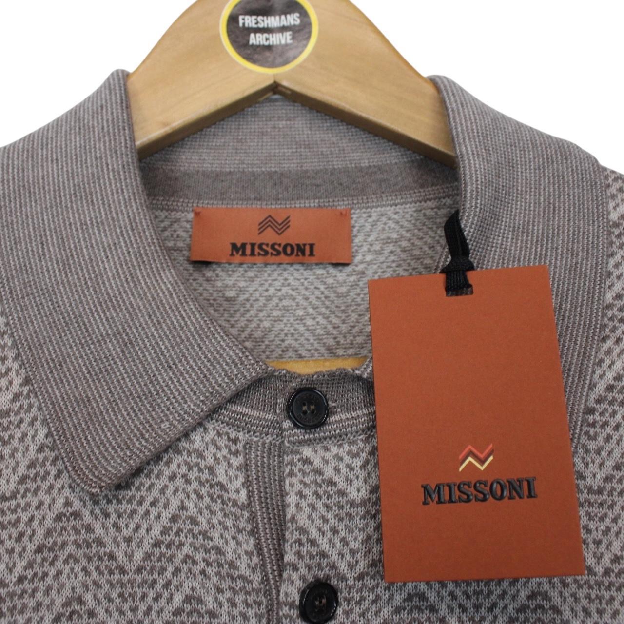 Missoni Multicoloured Wool/Cotton Knit Long Sleeve Polo Shirt Jumper