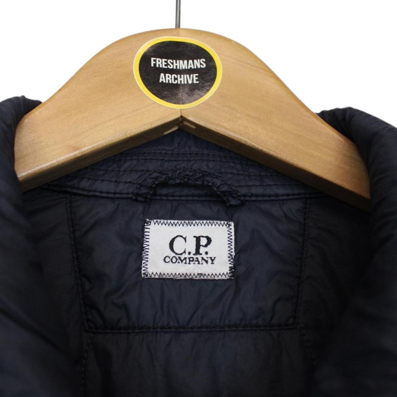 CP Company Navy Blue Full Zip Quilted Lens Overshirt Jacket