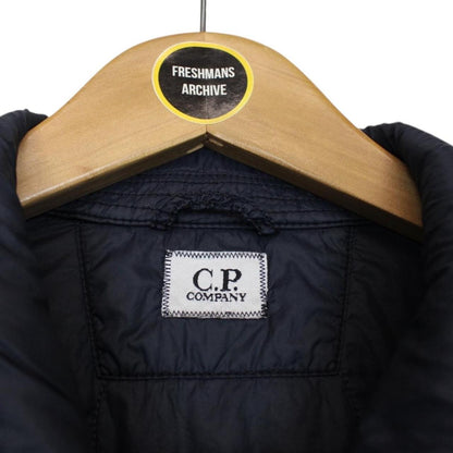 CP Company Navy Blue Full Zip Quilted Lens Overshirt Jacket