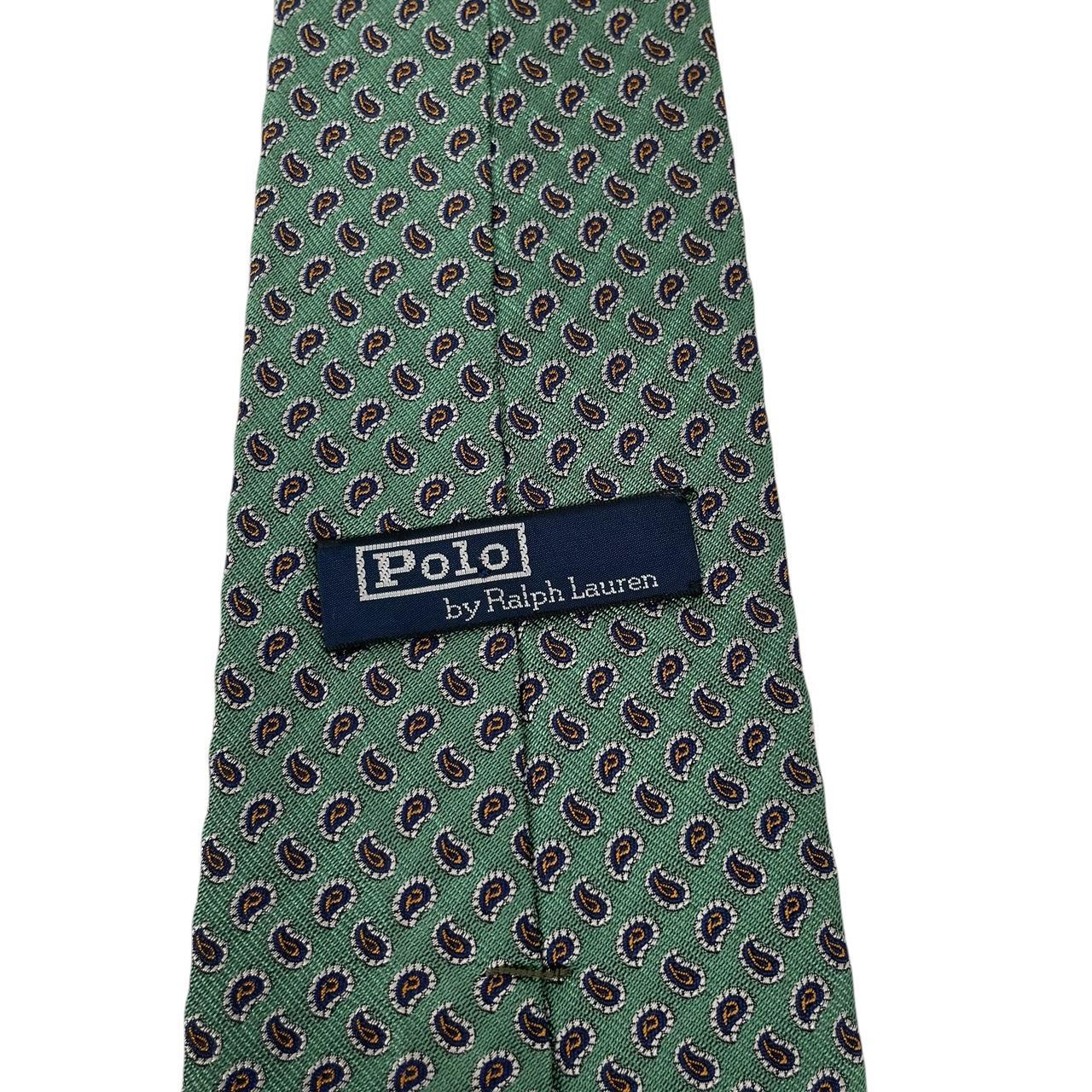 Vintage Polo Ralph Lauren Green Silk Tie