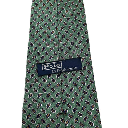 Vintage Polo Ralph Lauren Green Silk Tie