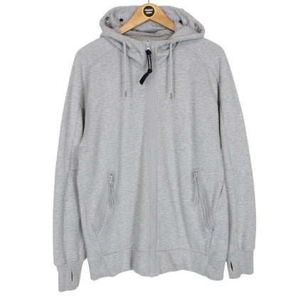CP Company Grey Cotton Full Zip Goggle Hoodie Jumper